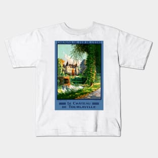 Vintage Travel Poster France Le Chateau De Tourlaville Kids T-Shirt